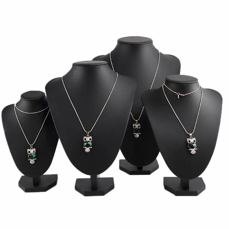 

Necklace Pendant PU Chest Display Holder Stand Jewelry Show Case Rack Craft