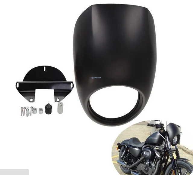 US $28.62  Motorcycle accessories New Matte Black Head Light Fairing Mask Front Visor For Harley Sportster FX 