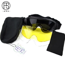 Тактические Спортивные очки страйкбол Пейнтбол военная Боевая армейская стрельба защитные очки ветрозащитные UV400 очки 3 линзы
