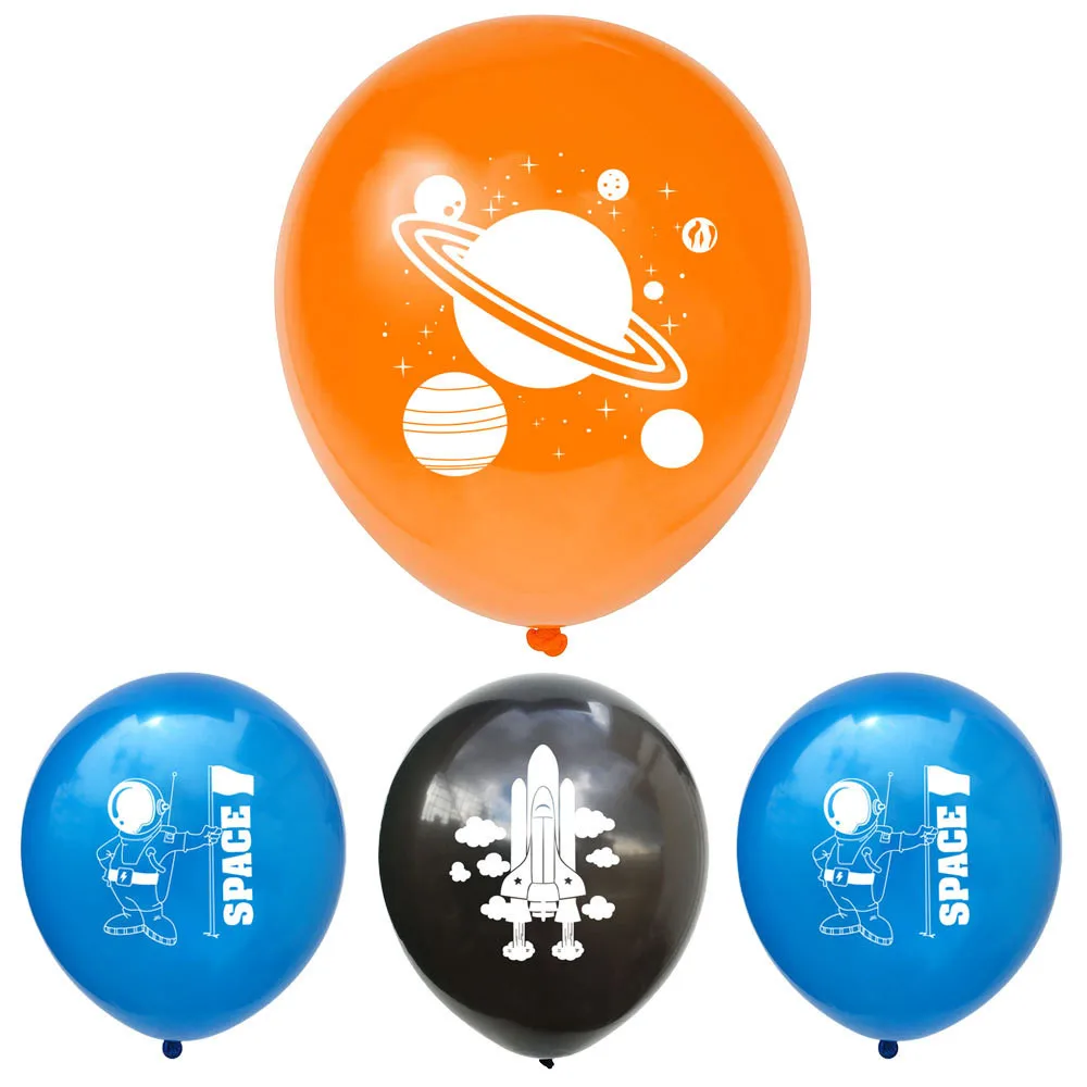 Space Astronaut Rocket Theme Helium Latex Confetti Balloon Baby Shower Birthday Party Decoration Child Party DIY Favor Gifts,Q