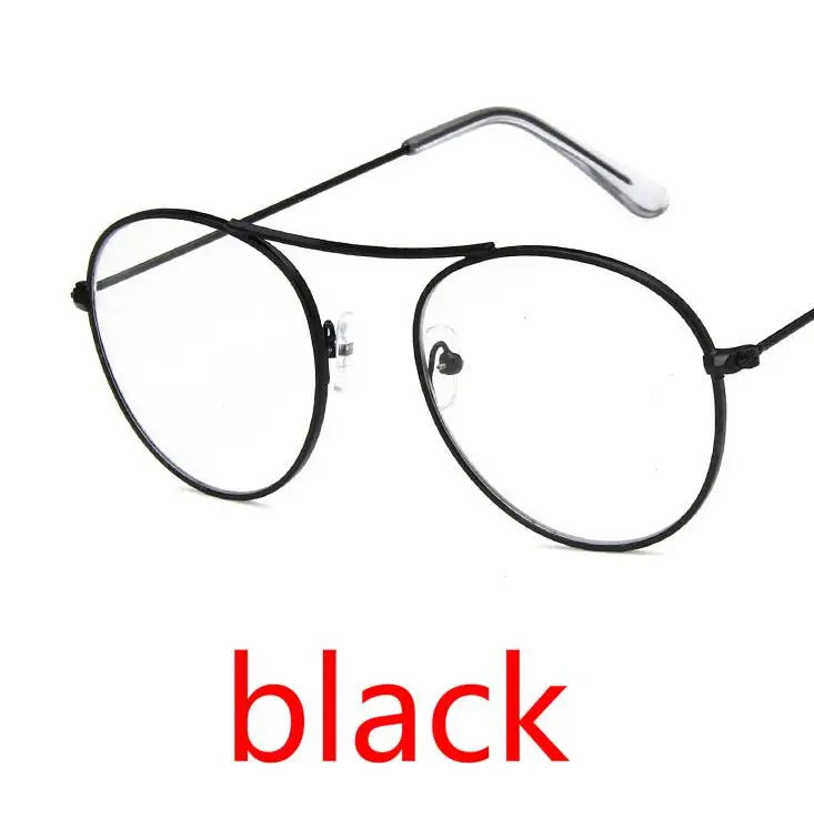 Viodream для женщин сплав ретро круглые очки рамки плоское зеркало оптический рецепт очки Oculos де Грау - Цвет оправы: Черный