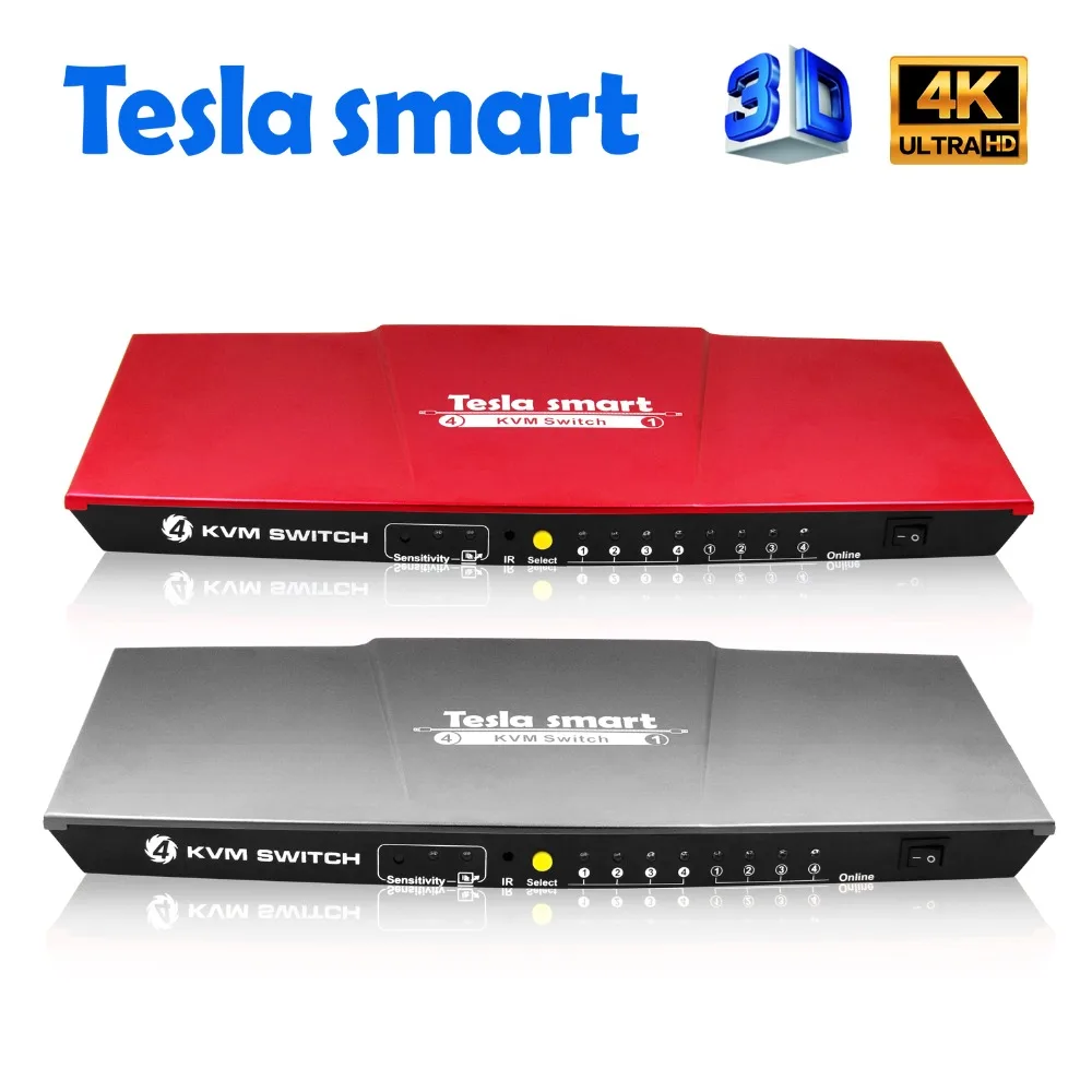 Tesla smart USB HDMI KVM Switch 4 Port USB KVM HDMI Switch