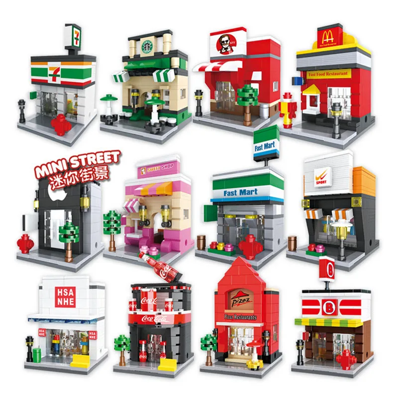 

Lepin Pogo HSH6401-6413 Streetscape store Girls Building Blocks Bricks Compatible legoe cartoon figures educational toy