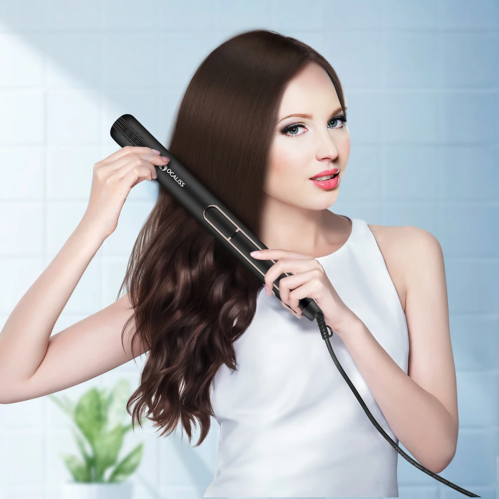  Ocaliss RM-39TFP Professional Titanium Hair Straightener Adjustable Temperature Fast 30's Heat Up W