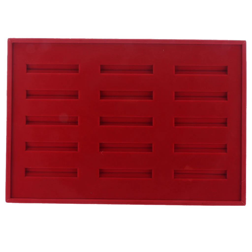 MagiDeal 15 Slots Insert Bracelet Organizer Tray Stores Jewelry Shop Cuff Bangle Large 35X24x2cm