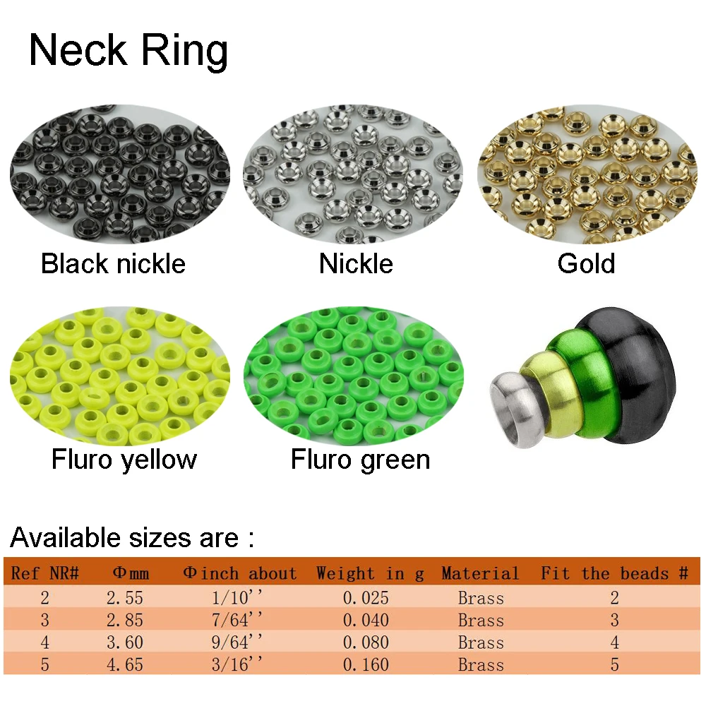 

2018 Best Quality Aventik 50pcs Brass Neck Rings Fly Tying Materials Nymph Fly Fishing Brass Neck Beads For Dry Wet Flies Lure