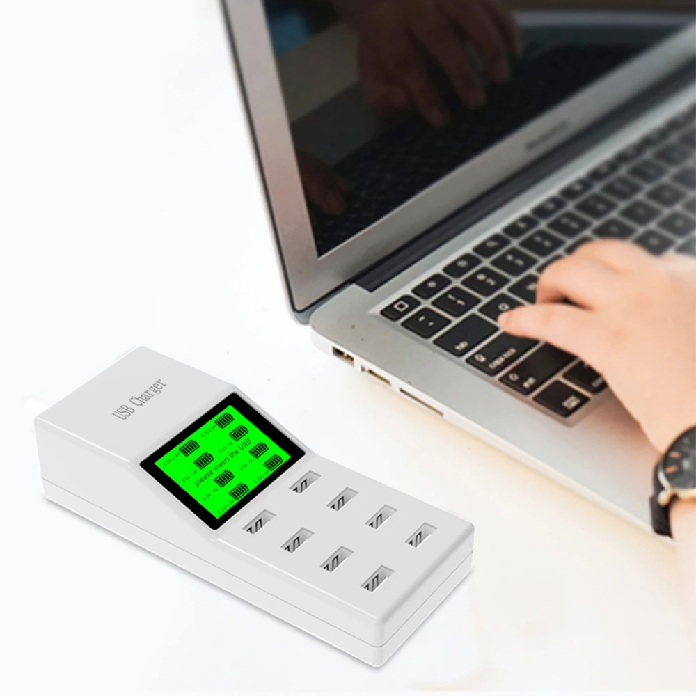 Универсальный 8 USB Порты и разъёмы Smart Зарядное устройство светодио дный Дисплей