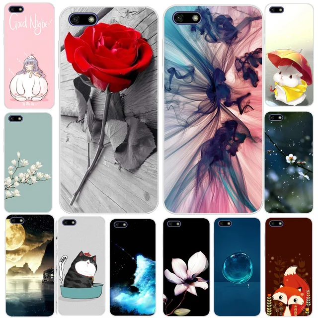 Cheap For Huawei Honor 7A DUA-L22 Case 5.45" Soft Silicone TPU Cartoon Cover For Case Huawei Honor 7A 5.45 A7 honor 7S Phone Cover