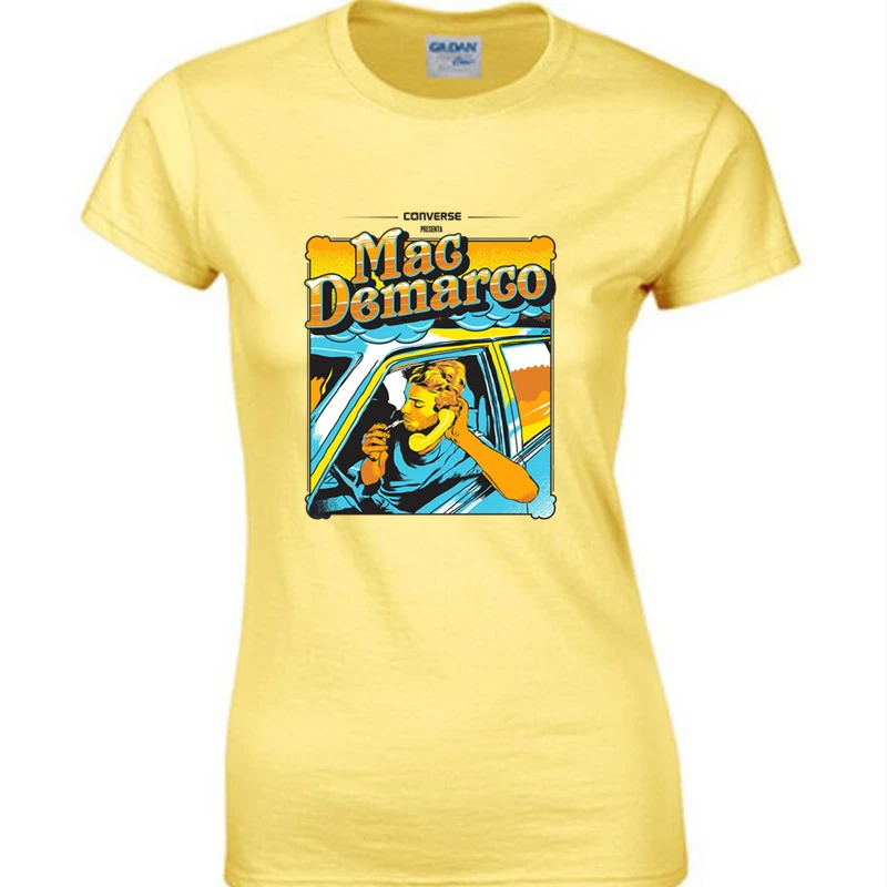 Donebay Mac Demarco Humo Impresión de Carteles camiseta camisas amarillas mujeres de moda camisetas de algodón del o cuello de la camiseta ocasional tops de marca|casual tee shirttee top - AliExpress