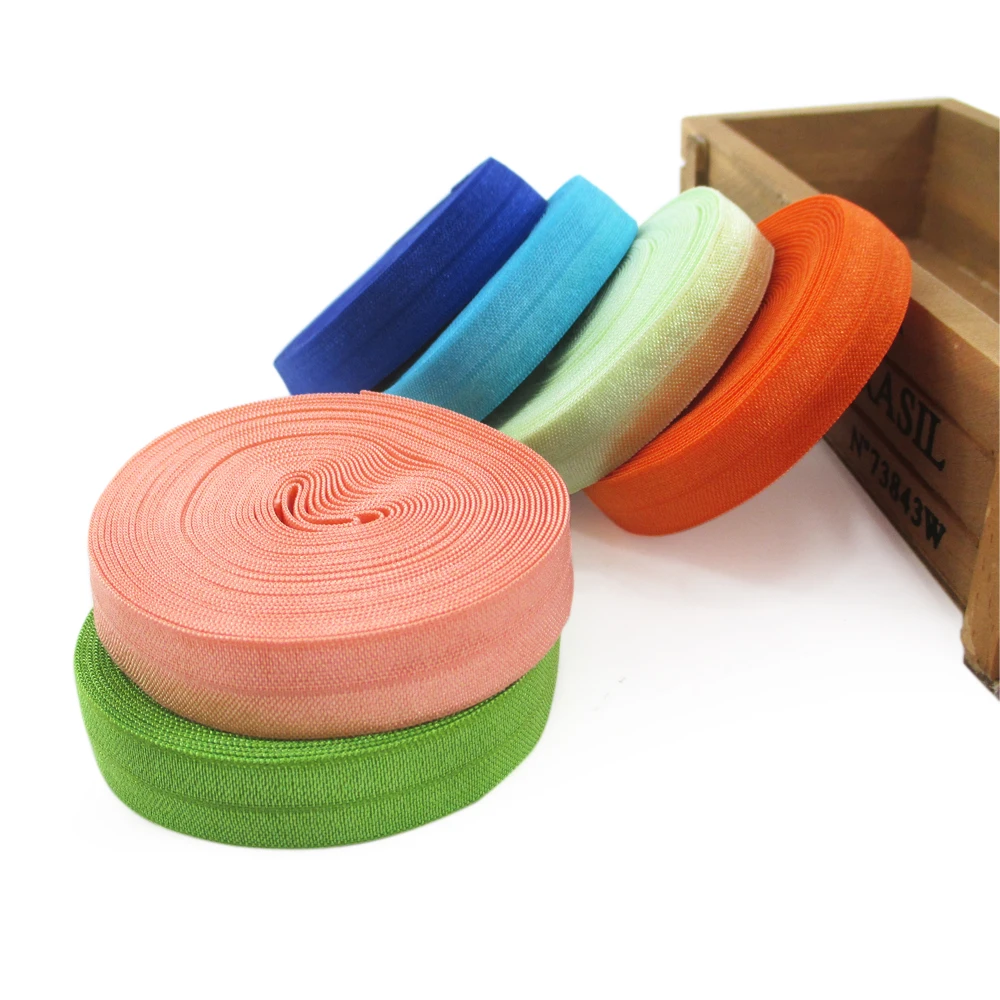 

New Big Discount Printed solid colors FOE elastic ribbon,DIY headwear holiday party decoration,5Yc7019