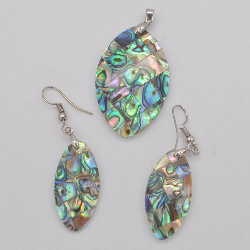 New Zealand Abalone Shell Pendant Earrings Set Fashion Jewelry For