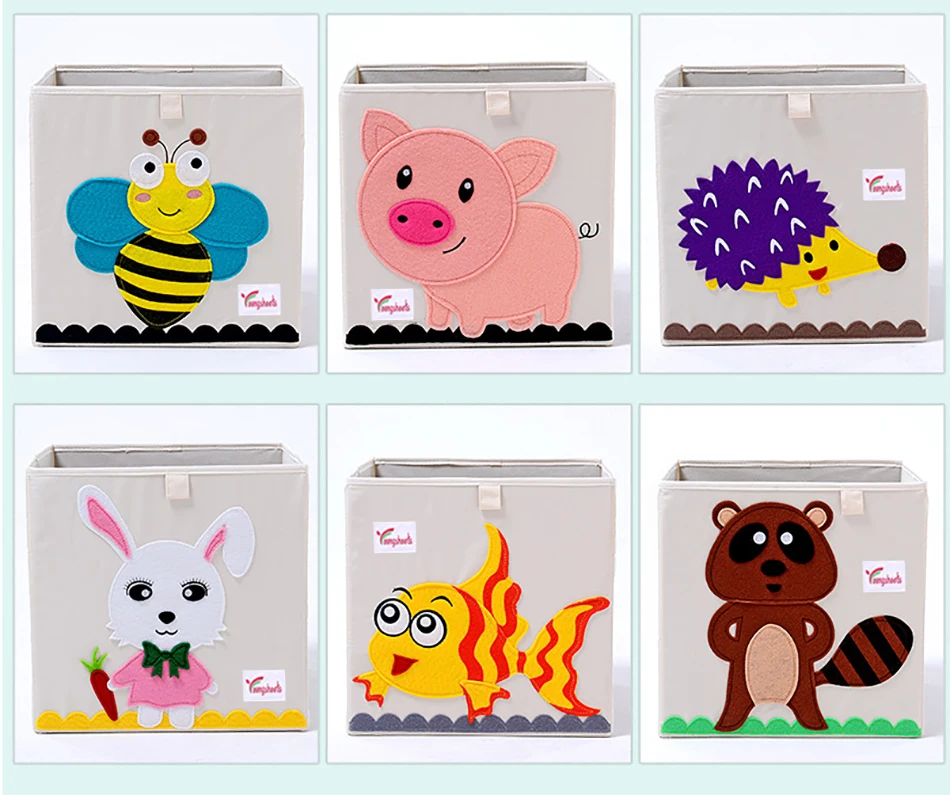 MICCK вышивка коробка для хранения мультфильм животное Складная Большая корзина для хранения белья разное детская одежда игрушки книга органайзер для хранения