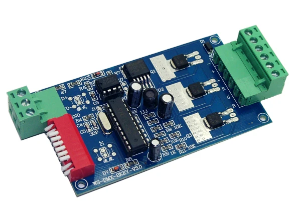 

Free shipping 3 CH dmx dimmer Controller,3 channel dmx512 decoder ,RGB LED controller