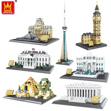 Blocos de Construção Wange Blocos Arquitetura Mundial Fontana Di Trevi pirâmide Modelo Brinquedos Educativos para Crianças Presentes 4210-4216