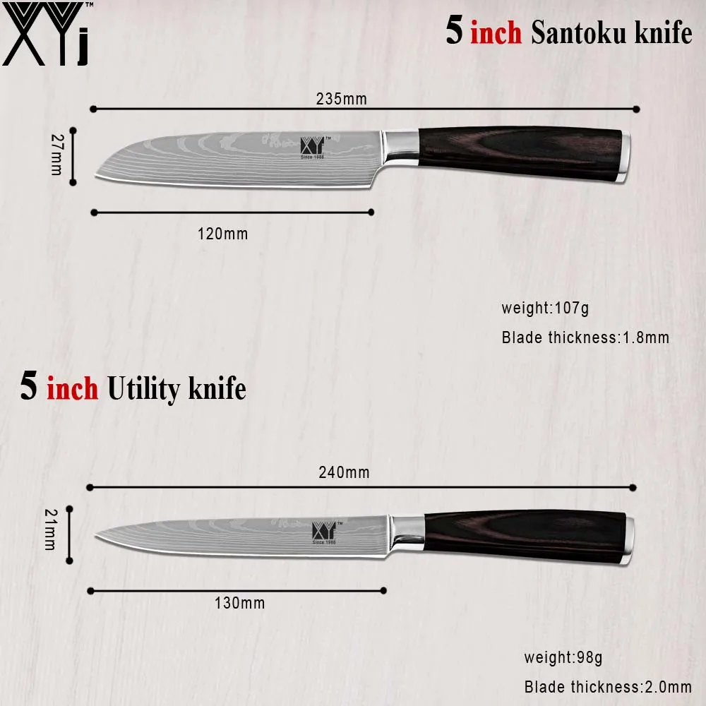 High Grade Stainless Steel Kitchen Knives Color Wood Handle Beauty