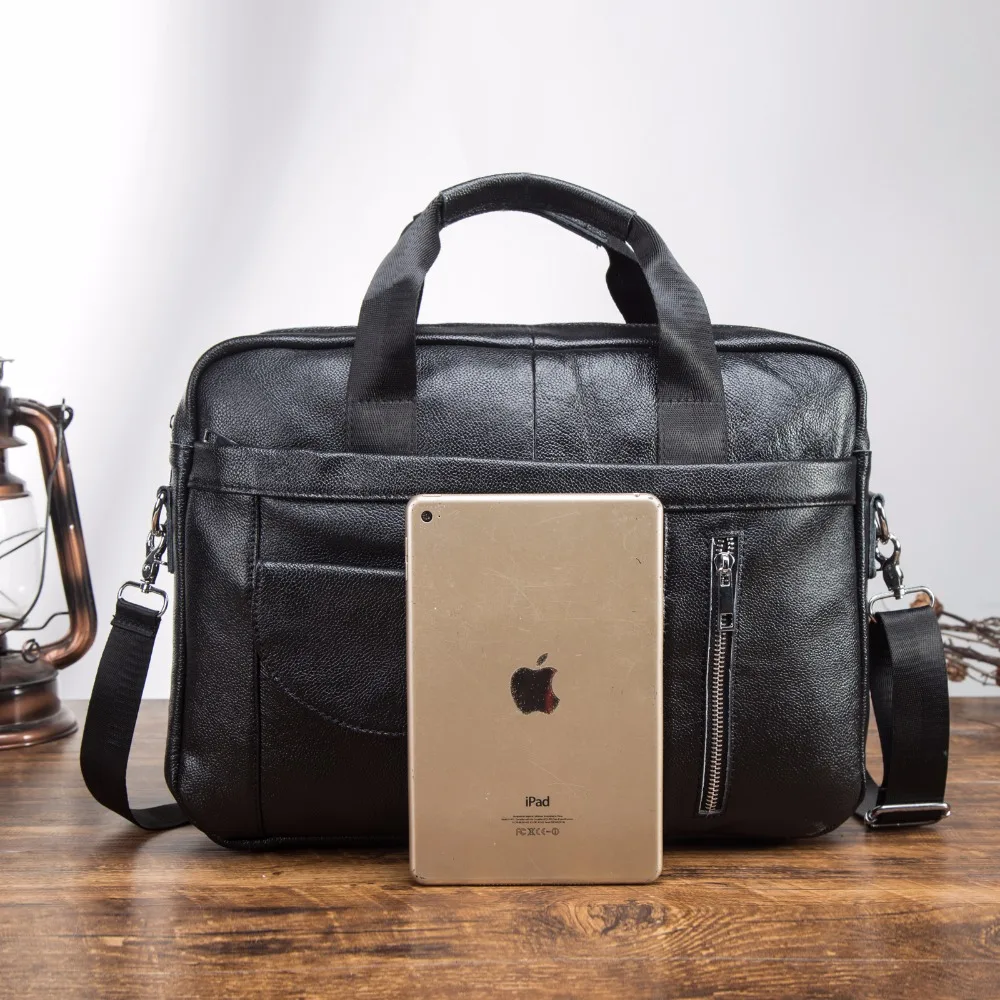 Мужская масляная кожаная черная деловая сумка под старину, портфель для ноутбука 1", Чехол для ноутбука Attache, сумка-тоут, портфель 1116b