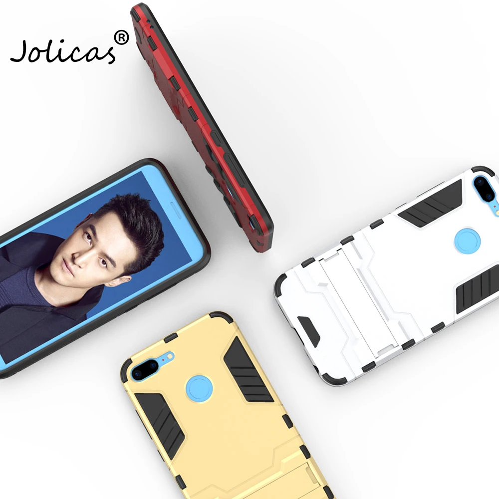 Phone Case For Huawei Honor 9 lite Armor Hard Back cover For Honor 9 Lite 9Lite Stand Cellphone Cases Anti Knock Coque