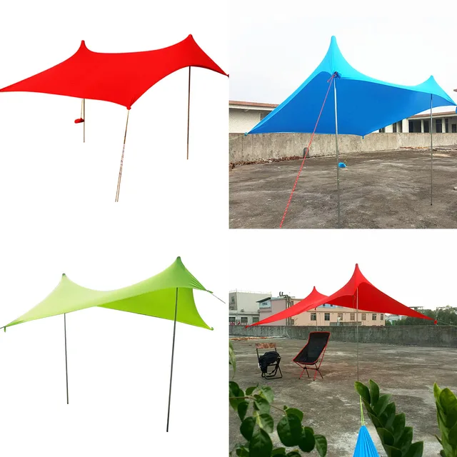 Cheap High Quality Beach SunShade Sun Shelter Beach Tent With Sandbag Anchors With 2 FREE Poles Quality Lycra Fabric Cheap High Quality Beach SunShade Sun Shelter Beach Tent With Sandbag Anchors With 2 FREE Poles Quality Lycra Fabric