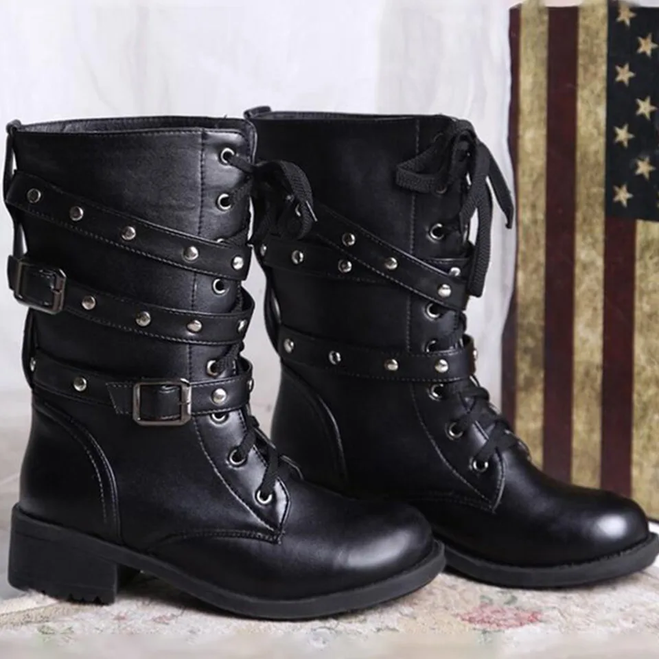 spiked biker boots