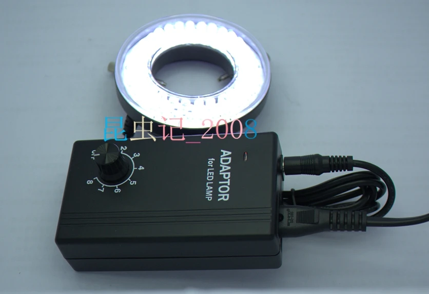 

110V-240V White LED Lamp Microscope Light Source 45/62mm Inner Diameter Ring Light Illuminator for Industrial CCD Camera