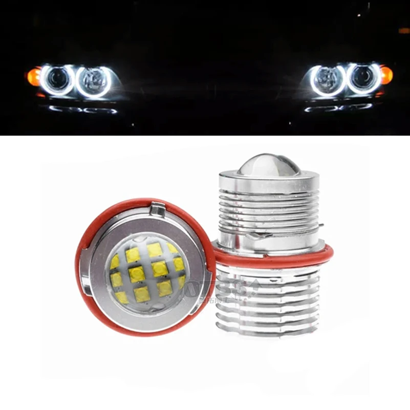 

OTBS 2 x 120W LED Headlight Angel eyes bulb Marker Error Free Canbus For BMW E87 E60 E63 E65 E66 X5 E53 E39