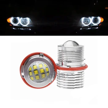 

OTBS 2 x 120W LED Headlight Angel eyes bulb Marker Error Free Canbus For BMW E87 E60 E63 E65 E66 X5 E53 E39