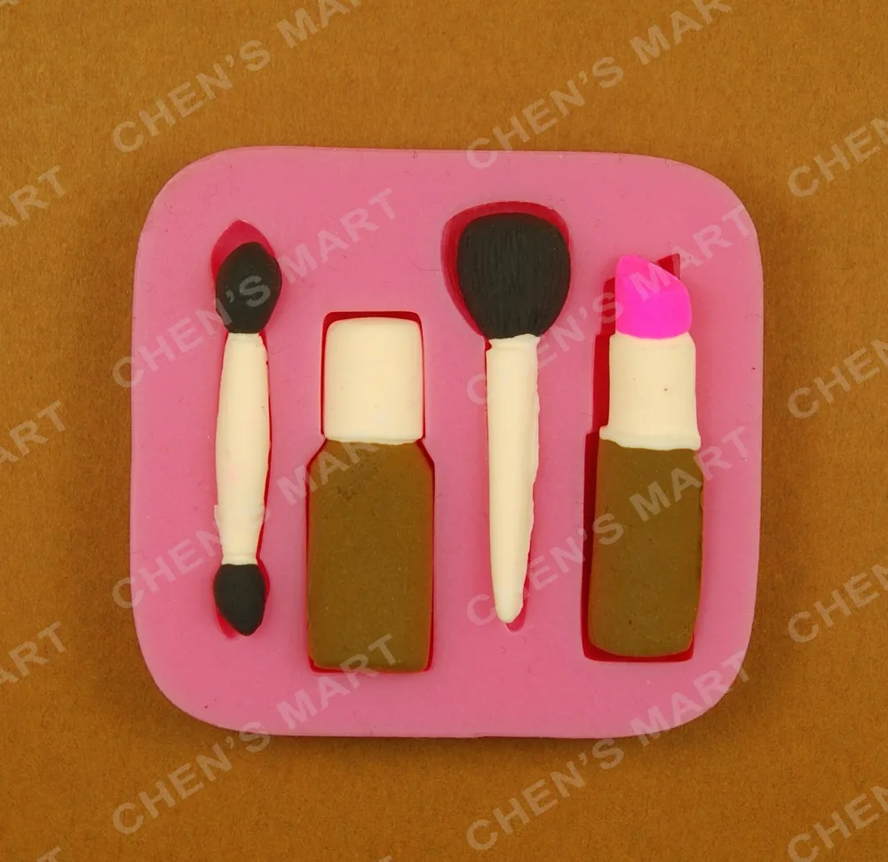 

New Arrival 1 PC Silicone Mold Woman Make up Cosmetic Lipstick Baking Fondant Cake Docarating Cooking Tools Sugar craft paste