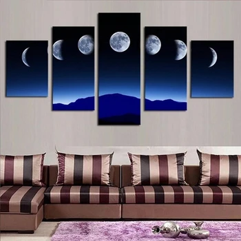 

5pcs Diy Diamond Embroidery Moon landscape Rhinestone 5D Diamond Painting Cross Stitch Full Square Drill Mosaic StickerZP-1568