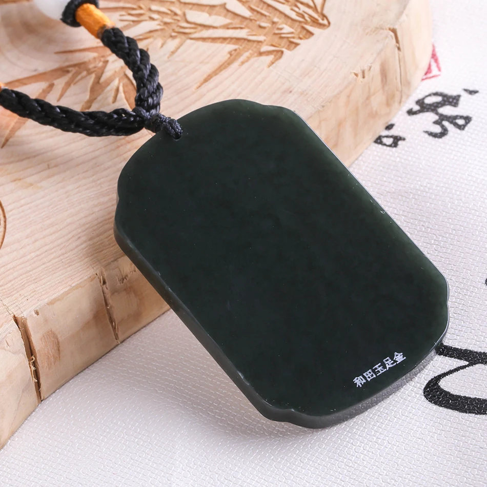 Fashion Gold Inlaid Jade New Fine 24K Yellow Gold Natural black Hetian Jade Gold Pendant Gold Phoenix Pendant free shipping 8681 Fine Jewelry
