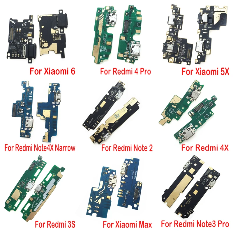 10 шт./партия USB порт зарядное устройство док-станция разъем плата с зарядным портом Flex для Xiaomi redmi 4A 4X Prime 5 6 Note 3 5 6 S2 5A 7 Pro