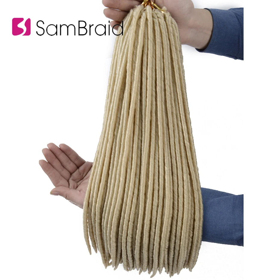SAMBRAID вязанные косички волосы 18 дюймов искусственные мягкие локоны для наращивания 24 корня чистый цвет