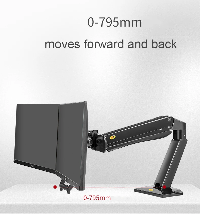 Suporte de Montagem de Monitor de Tela Dupla de 2432 Polegadas Suporte de Suporte de Mesa Sentar Estação de Trabalho Carga 215kgs Nb32 F32 - Image 2