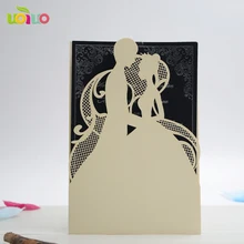10 компл. бумаги пару дизайн различные цвета и размера настроены уникальные свадебные приглашения