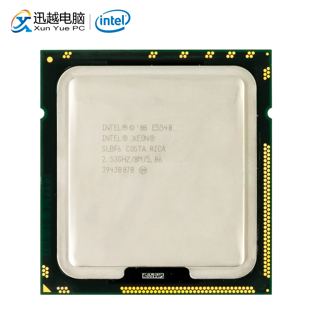 Intel Xeon E5540 настольный процессор четырехъядерный 2,53 ГГц Кэш L3 8 Мб 5,86 GT/s QPI LGA 1366 SLBF6 5540 сервер используемый ЦП