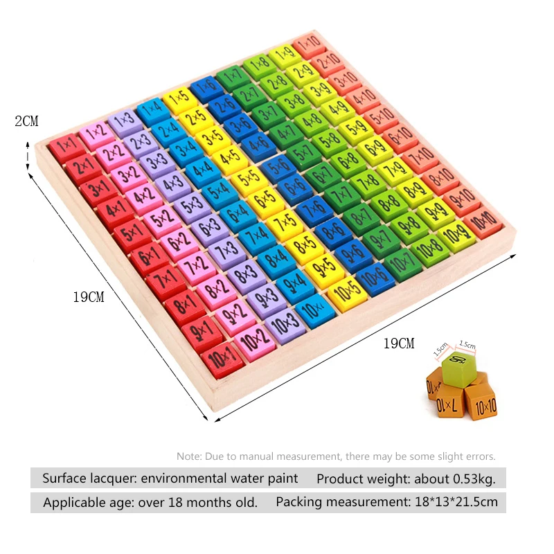 Развивающие деревянные игрушки для детей Детские игрушки 10*10 таблица умножения Математика Арифметика учебных пособий для детей