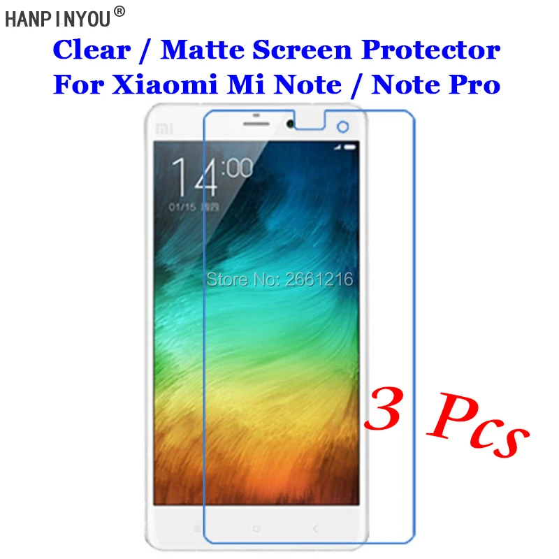 

3 Pcs/Lot New HD Clear / Anti-Glare Matte Front Screen Protector Touch Film Protection Skin For Xiaomi Mi Note / Note Pro 5.7"