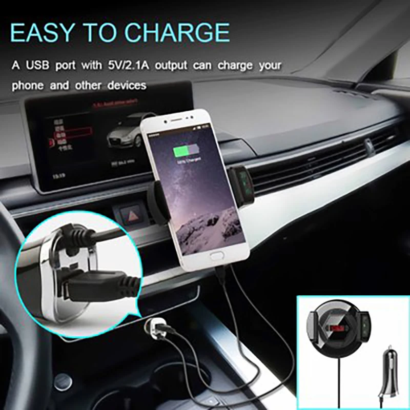 

Universal Multi-functional Mobile Phone Car Holder Stander Supporter Bracket Bluetooth FM Transmitter 3 in 1 For iPhone Samsung
