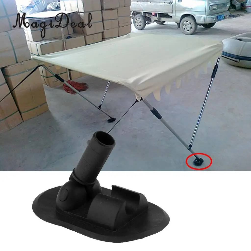 MagiDeal Speedboat Fishing Inflatable Boat PVC Awning/ Sun Shade Deck Mount Black