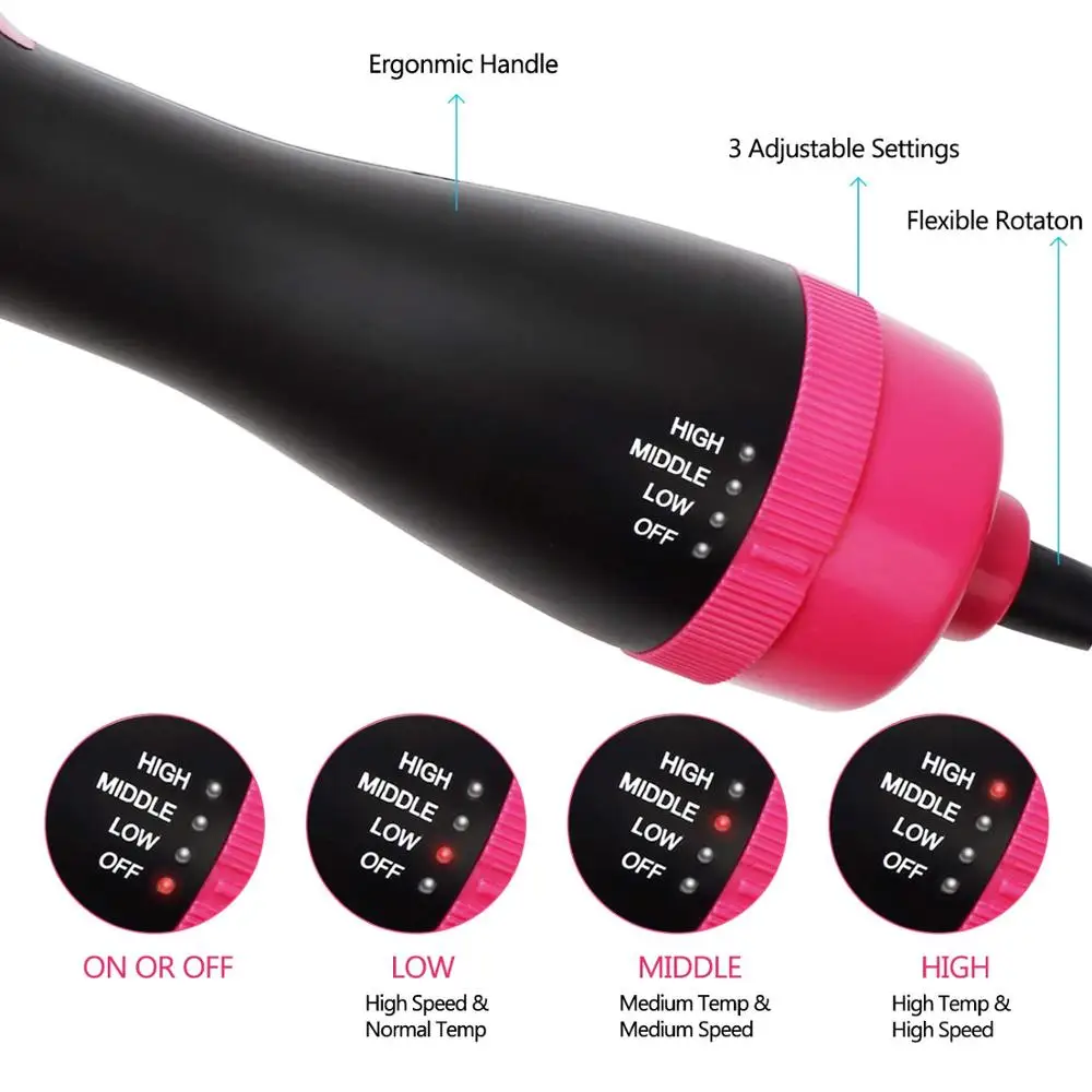 2 in 1 multi-function Hot Air Curling Iron comb rotating hot hair brush curler wheel rotating styler comb shape hair flat iron 2 in 1 multi-function Hot Air Curling Iron comb rotating hot hair brush curler wheel rotating styler comb shape hair flat iron