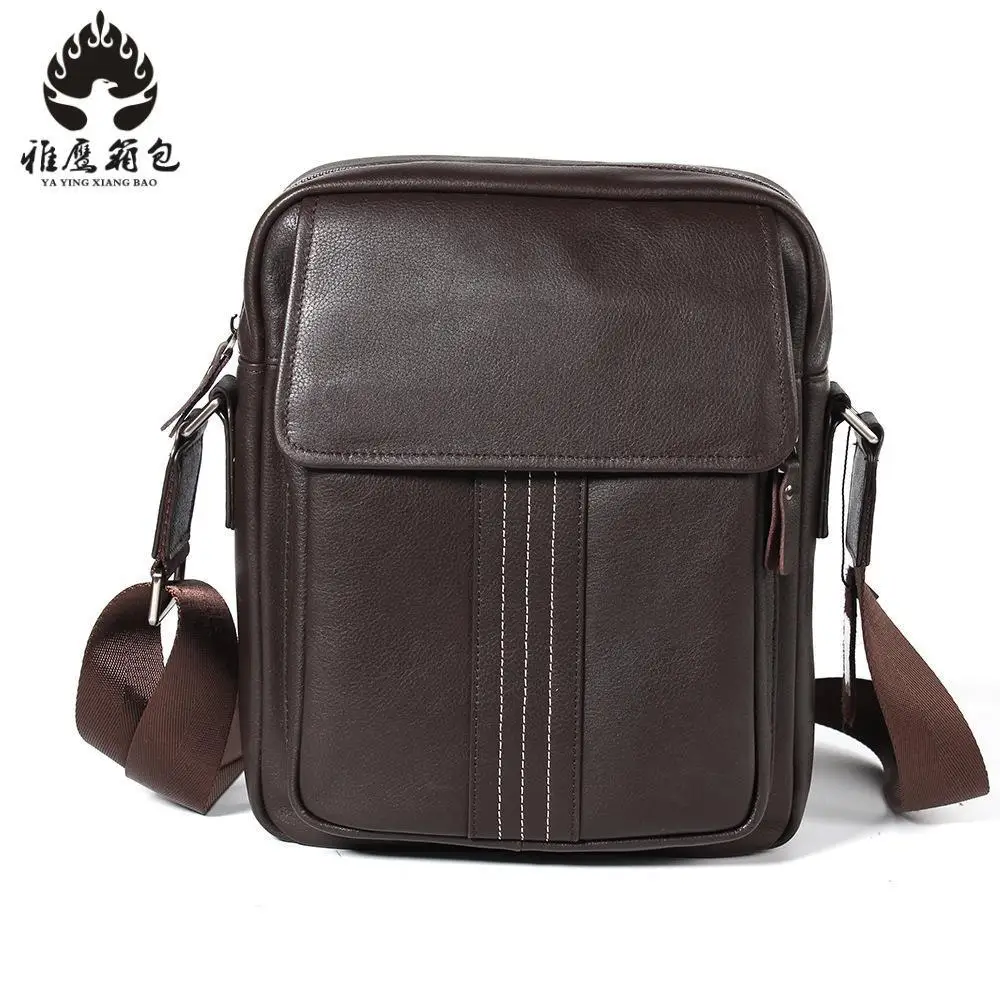 

2018 New Genuine Leather Shoulder Bag Men Messenger Bags Zipper Design Men Commercial Briefcase Crossbody Bag
