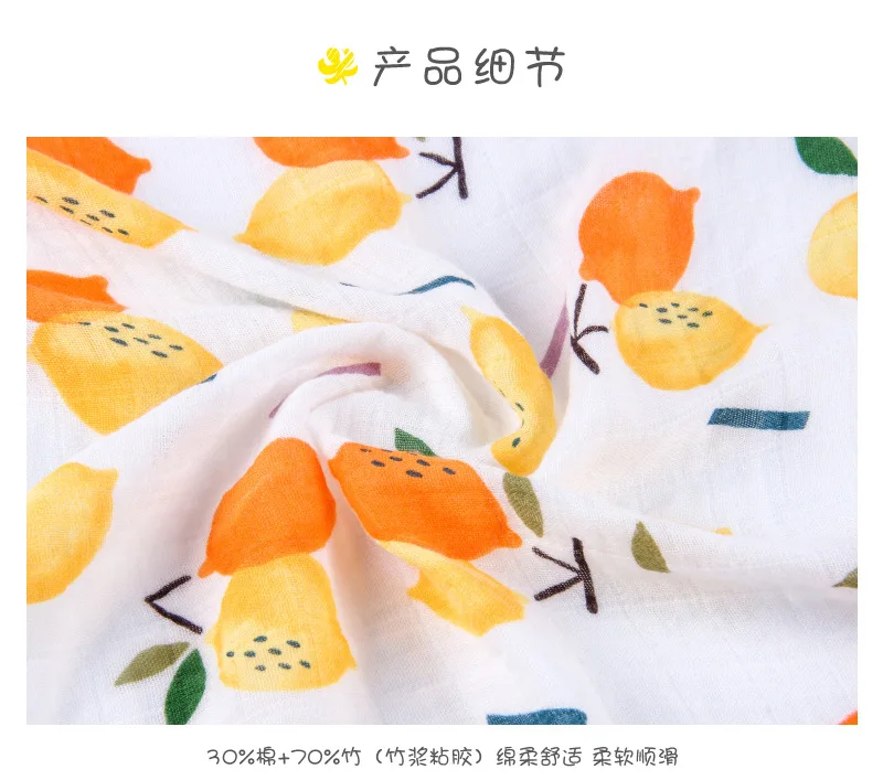 New Baby Muslin Swaddle Blankets Bamboo Cotton Newborn Baby Sleeping Blanket Super Soft Cartoon Print Infant Muslin Swaddle Wrap (5)