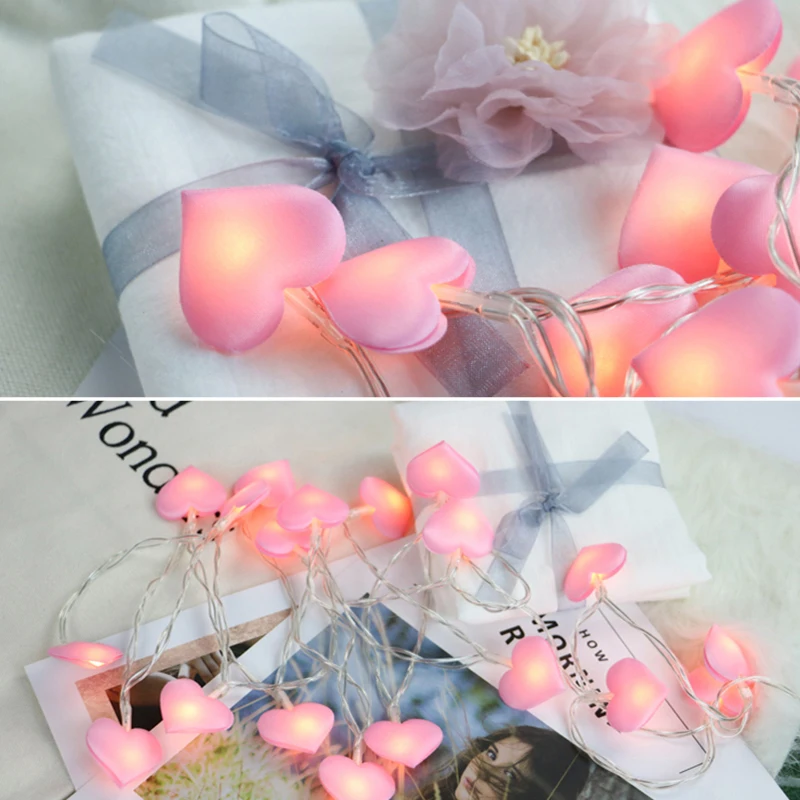 Led Love Heart Wedding String Fairy Light Christmas LED Led Fairy Pink Girl String Light Indoor Party Garden Garland lighting 2pcs 5
