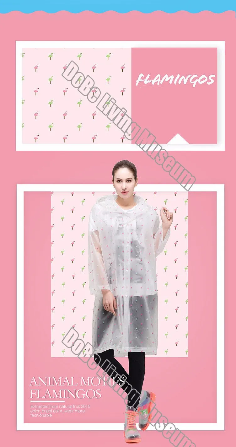 Fashion Transparent  Waterproof Raincoat for women Rain coat with spotted women raincoat 6