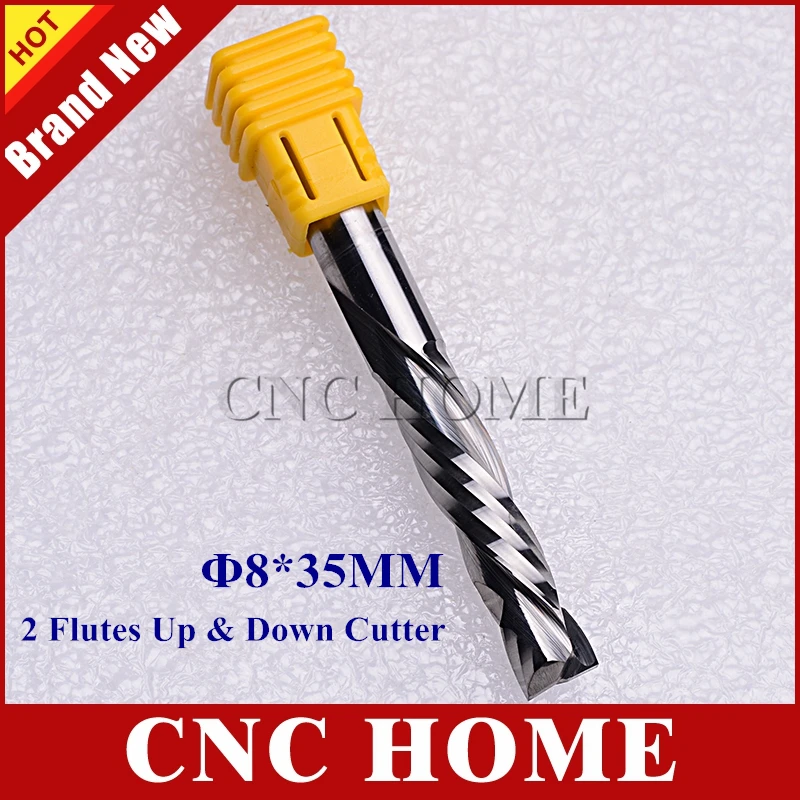

1pc UP & DOWN Cut 8x35mm Two Flutes Spiral Carbide Mill Tool Cutters CNC Router Compression Wood End Mill woodworking Cutter Bit