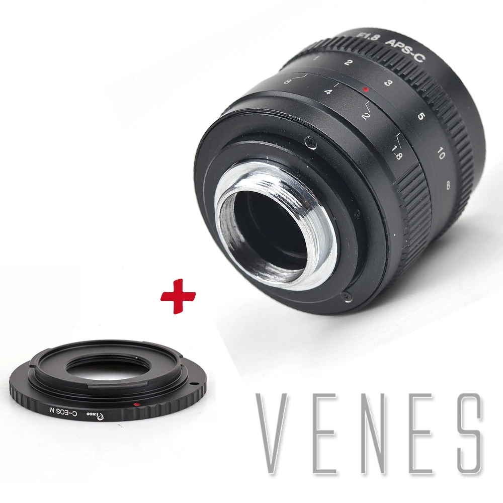 

APS-C Television T V Lens/C.C.T.V Lens 50mm F1.8 For C Mount With Suit For 16mm C Mount Film Lens to Canon EOS M Camera Adapter
