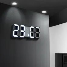 Intelligent Thermometer Of 3D LED Wall Clock Stereo Electronic Digital Alarm Clock White frame / black frame Intelligent Thermometer Of 3D LED Wall Clock Stereo Electronic Digital Alarm Clock White frame / black frame