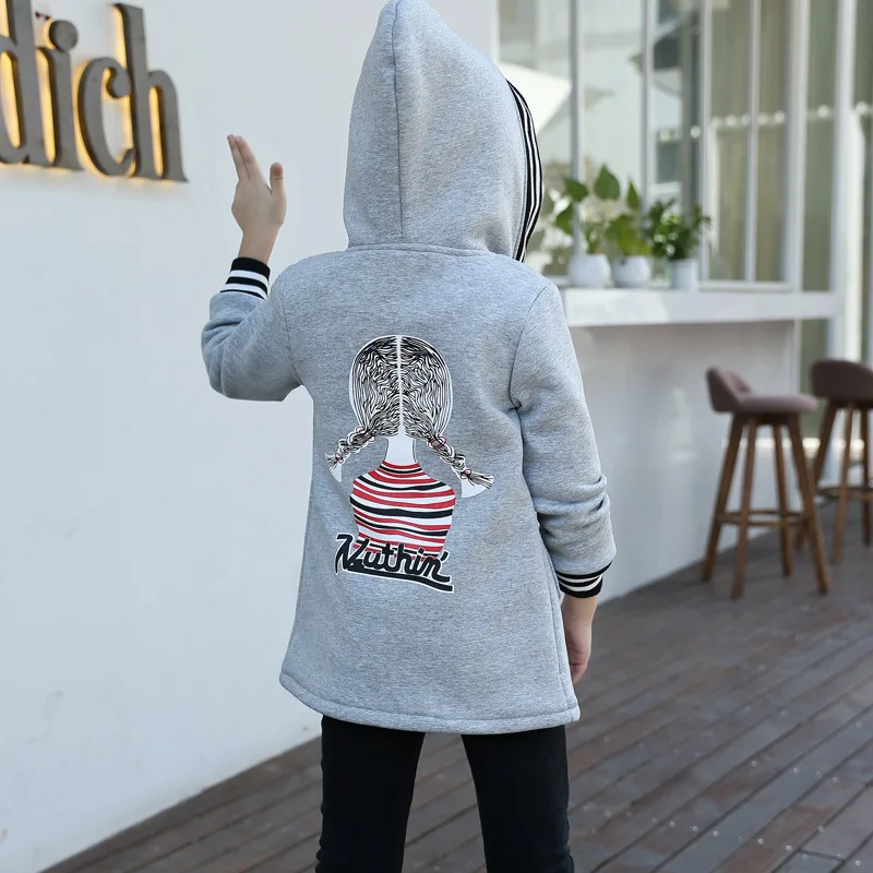 character hooded thick hoodies girls winter jackets kids sports clothes children outerwear coats and jackets clothing for girl