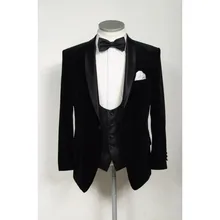 Последний дизайн пальто брюки черный смокинг жениха сатиновая шаль лацкан приталенный Блейзер мужские свадебные вечерние костюмы выпускного вечера(куртка+ брюки) terno