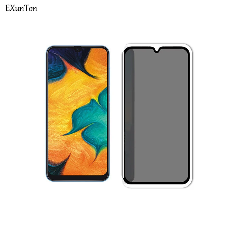 

EXUNTON Privacy Tempered Glass for Samsung A30 A50 Anti Spy Screen Protector for Galaxy A 30 50 Anti Glare Protective Film