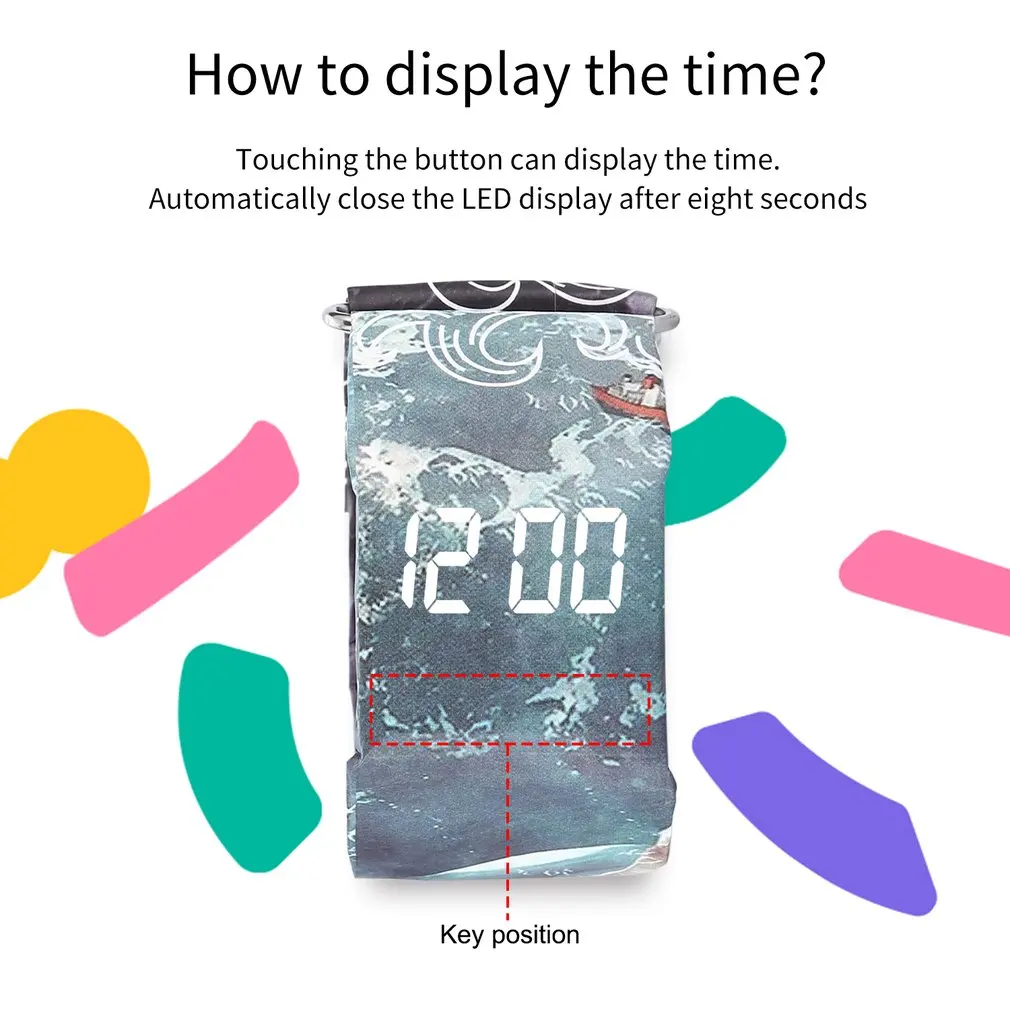 Стильные бумажные часовые жизни бумага ремешок магнитный замок-пряжка ультра легкий светодиодный персонализированные цифровые часы для детей Подарки